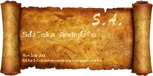 Sáska András névjegykártya