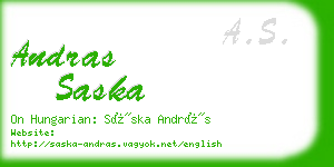 andras saska business card